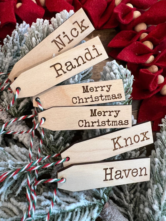 Mini Personalized Gift Tags | Merry Christmas | Wooden Tag